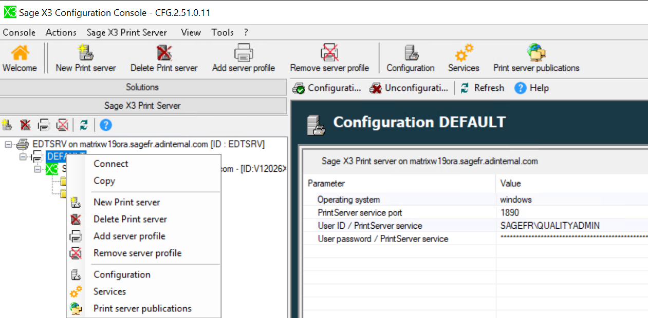 PrintServer multi instances toolBarProfiles